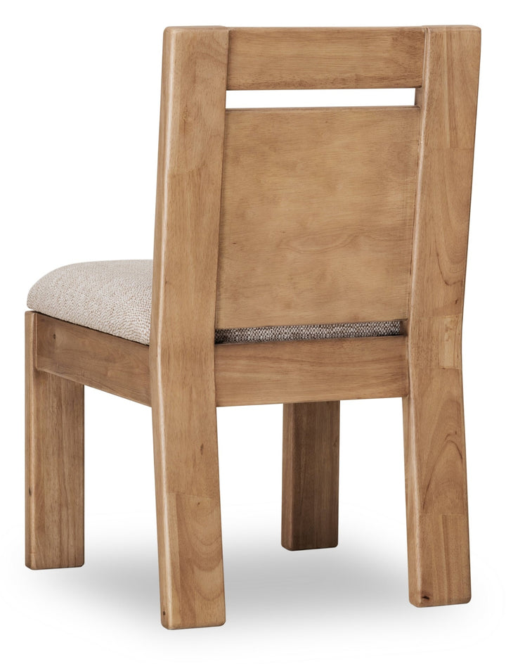 Nia Chenille Upholstered Dining Chair in Lioness and Hyena — product view on a white background