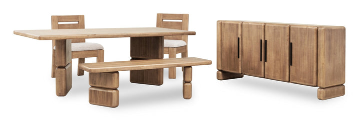 Nia Chenille Upholstered Dining Chair in Lioness and Hyena — product view on a white background