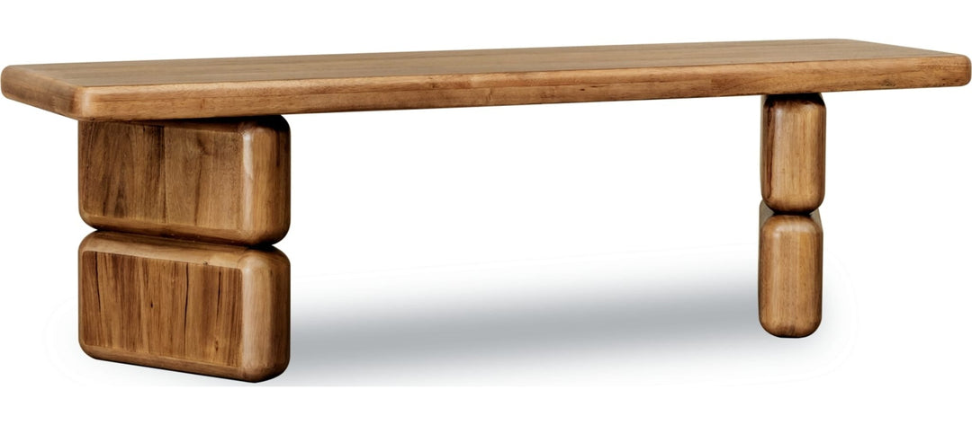 Nia Dining Bench in Lioness — product view on a white background