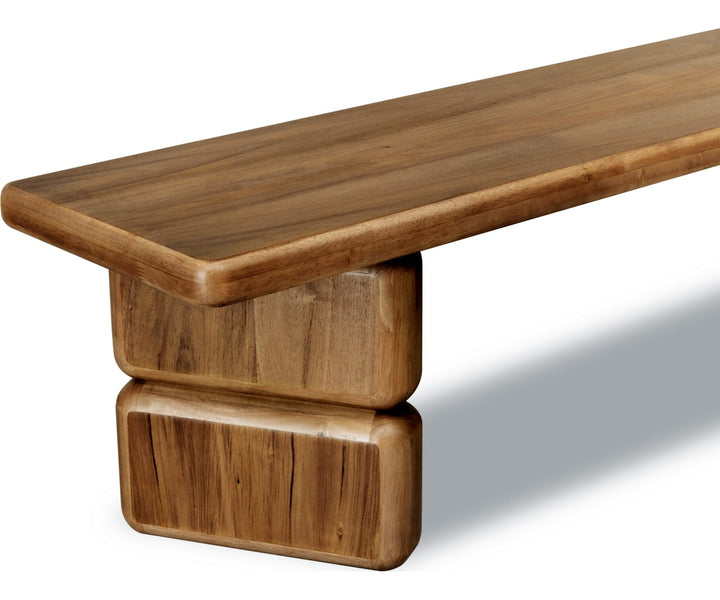 Nia Dining Bench in Lioness — product view on a white background