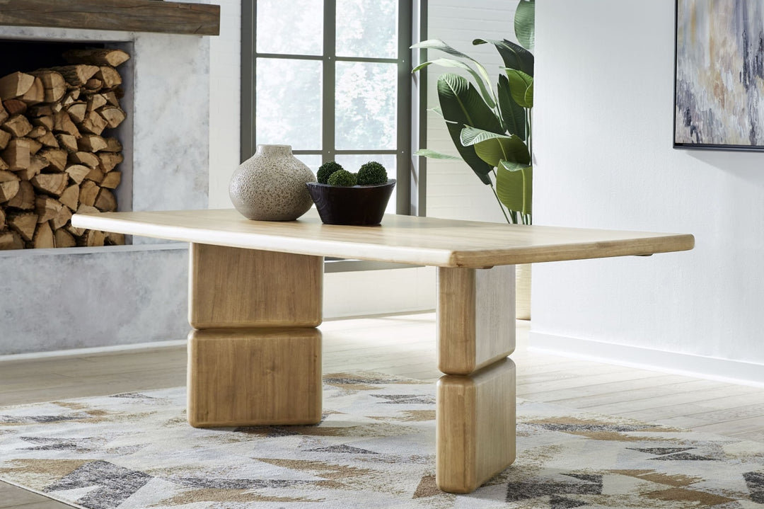 Nia Rectangular Dining Table in Lioness — lifestyle photo
