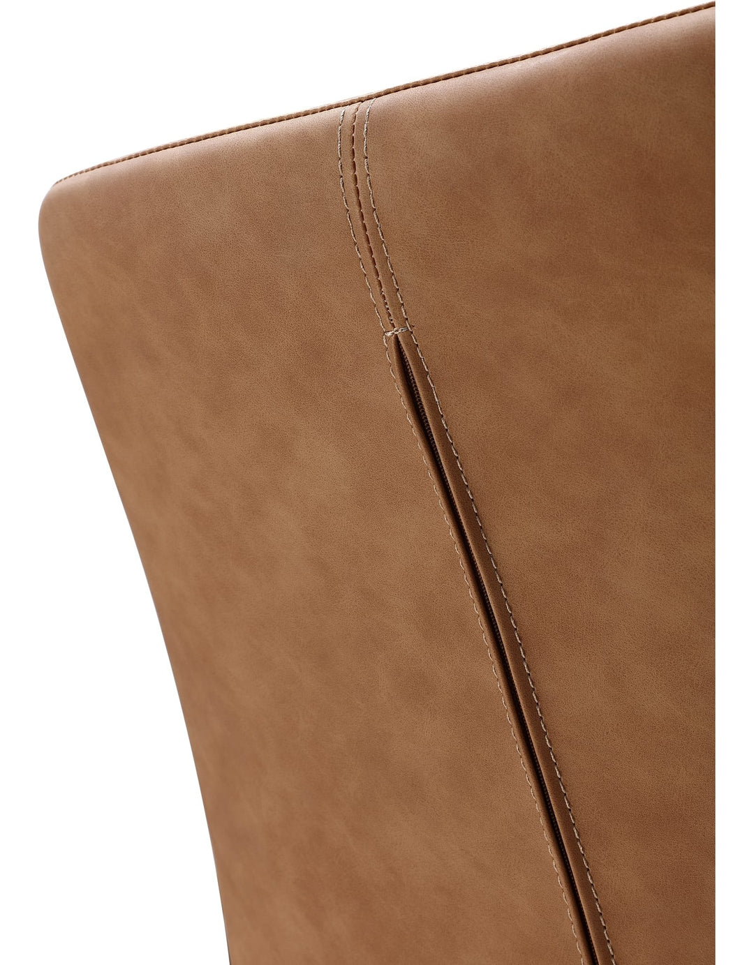 Nicoya Upholstered Dining Chair in Buckskin Synthetic Leather and Black — product view on a white background