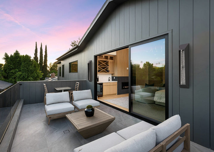 Nightfall Outdoor Sconce by Hammerton Studio in a styled interior