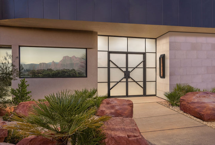Nightfall Outdoor Sconce by Hammerton Studio in a styled interior