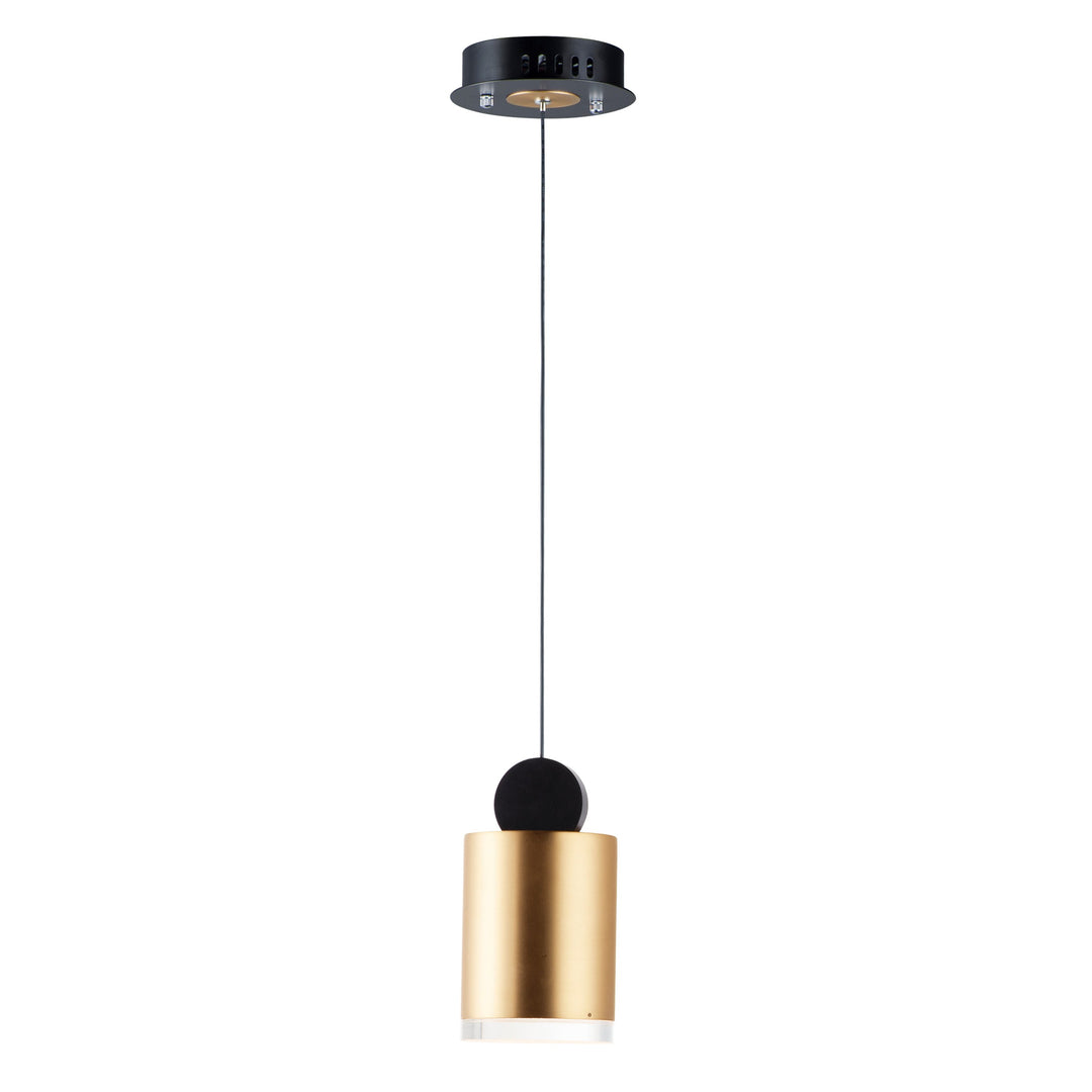 Nob LED Mini Pendant by ET2 Lighting in Black / Gold, front view