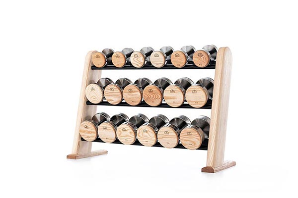 NOHRD DumbBells complete set with solid wood rack