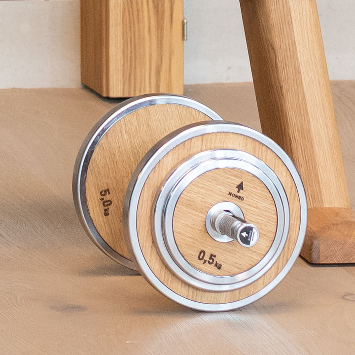 NOHRD WeightPlates with real wood veneer centers