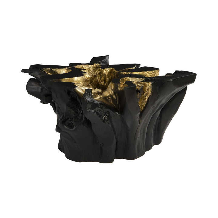 Noir Cast Root Coffee Table, Black, Gold Leaf by Phillips Collection — centered product view