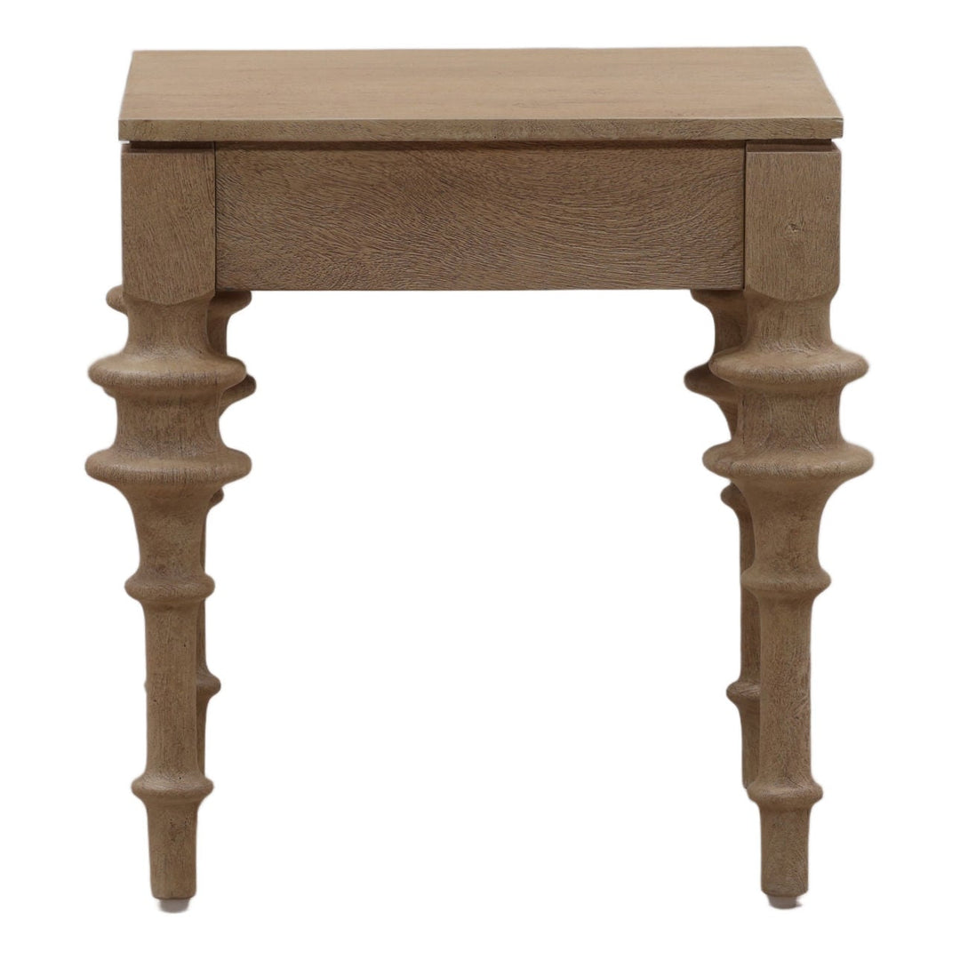 Nolan Mango Wood Side Table, front view