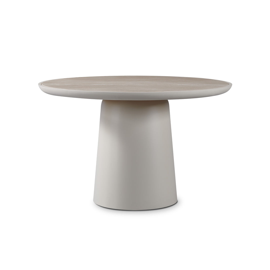Nova Aluminum Round Dining Table 48" by Harbour in Aluminum Bone