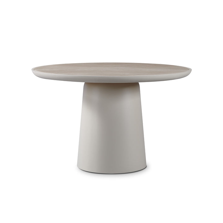 Nova Aluminum Round Dining Table 48" by Harbour in Aluminum Bone