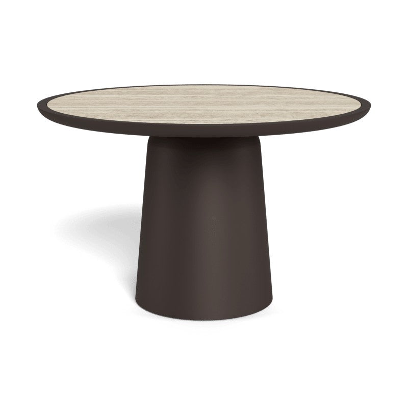 Nova Aluminum Round Dining Table 48" by Harbour in Aluminum Bronze