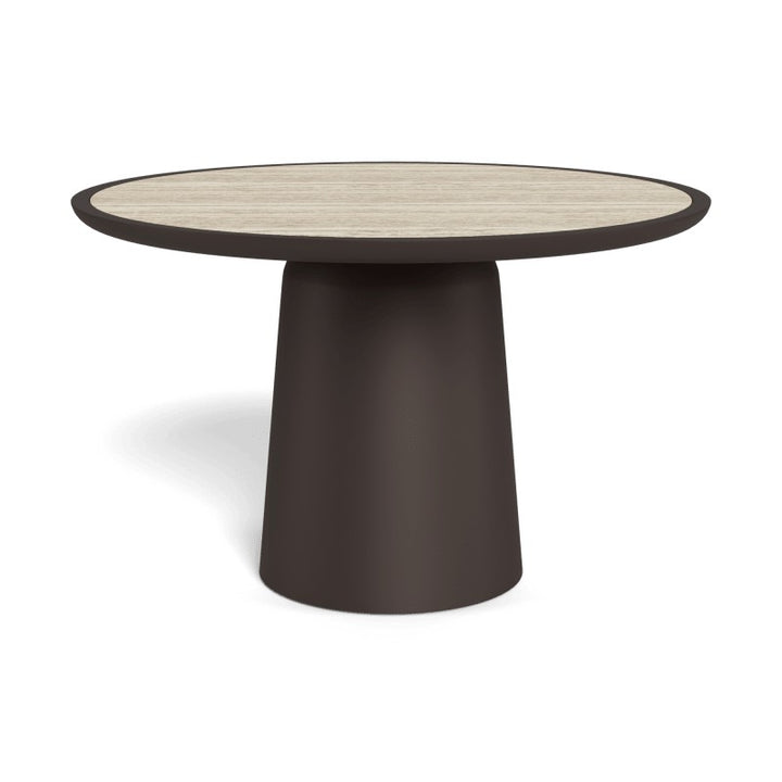 Nova Aluminum Round Dining Table 48" by Harbour in Aluminum Bronze