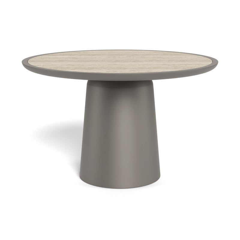 Nova Aluminum Round Dining Table 48" by Harbour in Aluminum Taupe