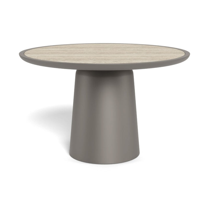 Nova Aluminum Round Dining Table 48" by Harbour in Aluminum Taupe