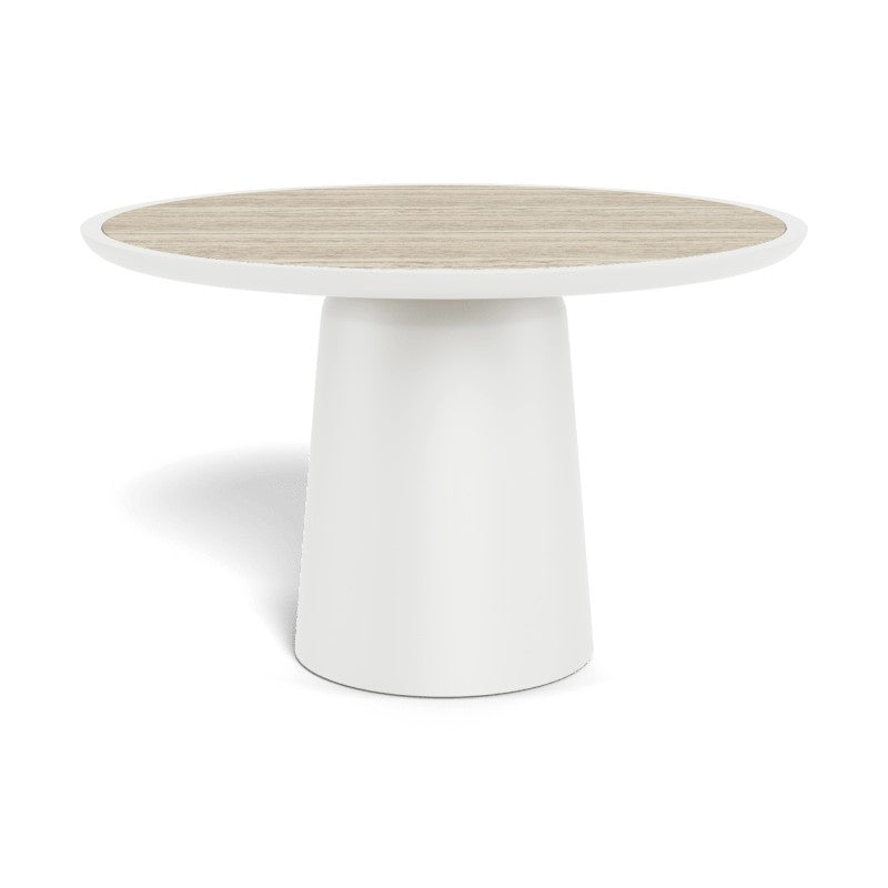 Nova Aluminum Round Dining Table 48" by Harbour in Aluminum White