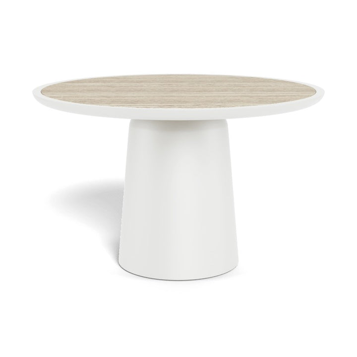 Nova Aluminum Round Dining Table 48" by Harbour in Aluminum White