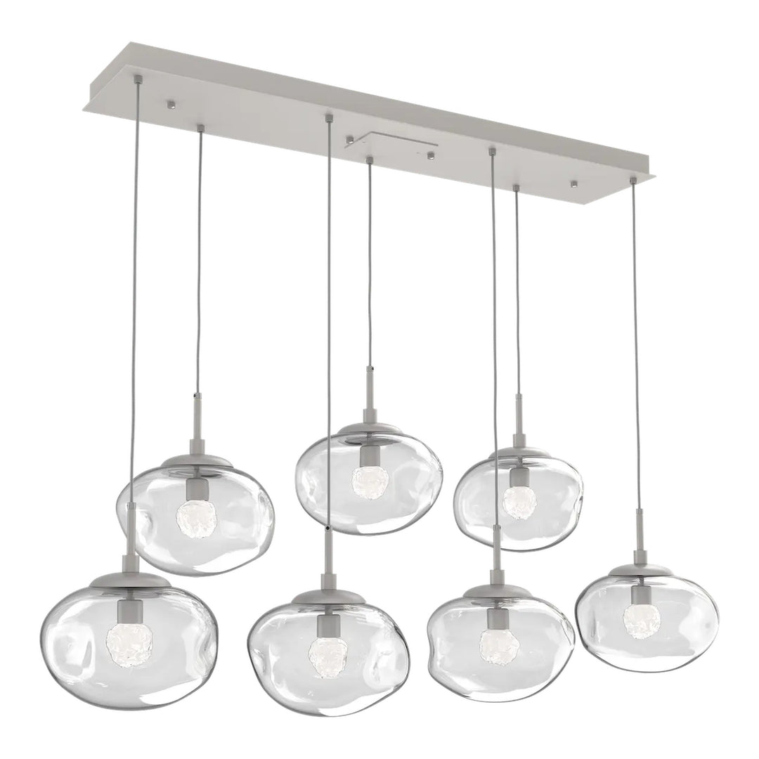 Nova Linear Pendant Chandelier by Hammerton Studio in Beige Silver