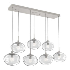 Nova Linear Pendant Chandelier by Hammerton Studio in Beige Silver