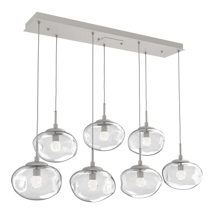 Nova Linear Pendant Chandelier by Hammerton Studio in Beige Silver