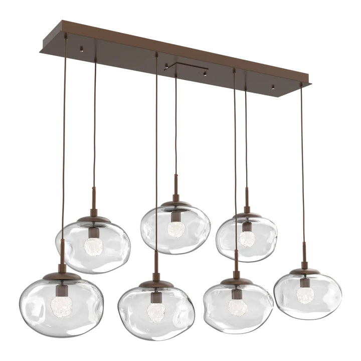 Nova Linear Pendant Chandelier by Hammerton Studio in Burnished Bronze