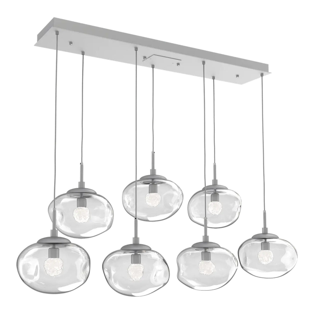 Nova Linear Pendant Chandelier by Hammerton Studio in Classic Silver