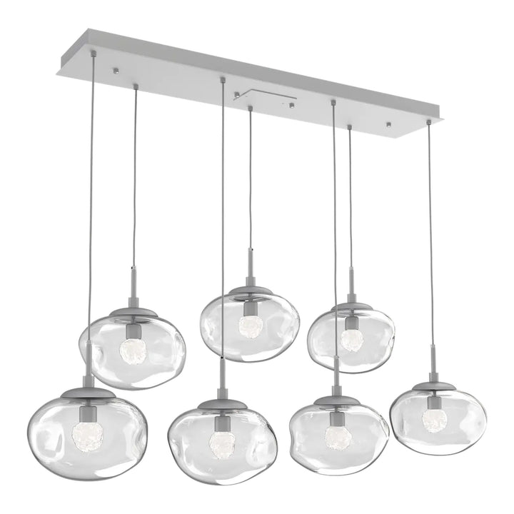 Nova Linear Pendant Chandelier by Hammerton Studio in Classic Silver