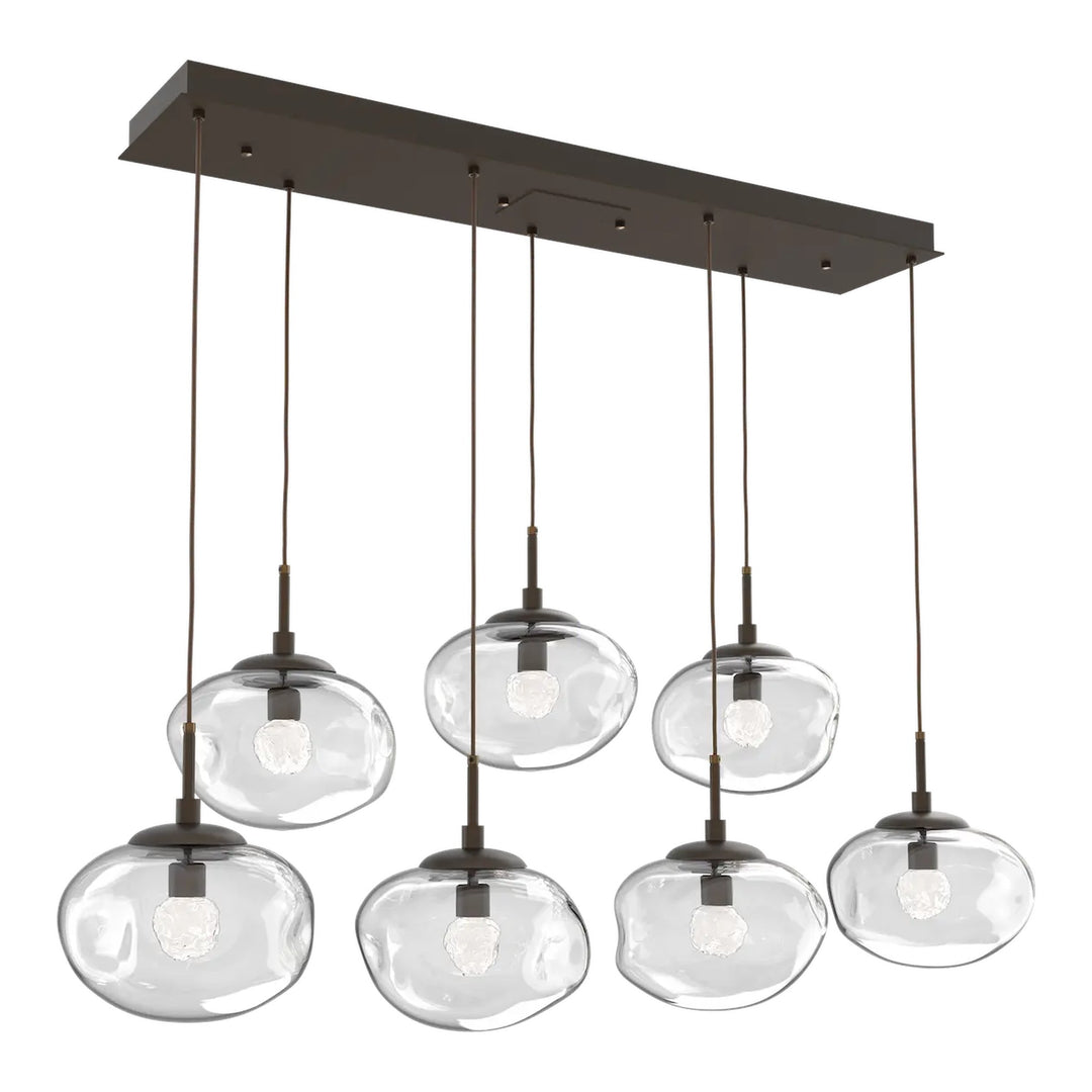 Nova Linear Pendant Chandelier by Hammerton Studio in Flat Bronze