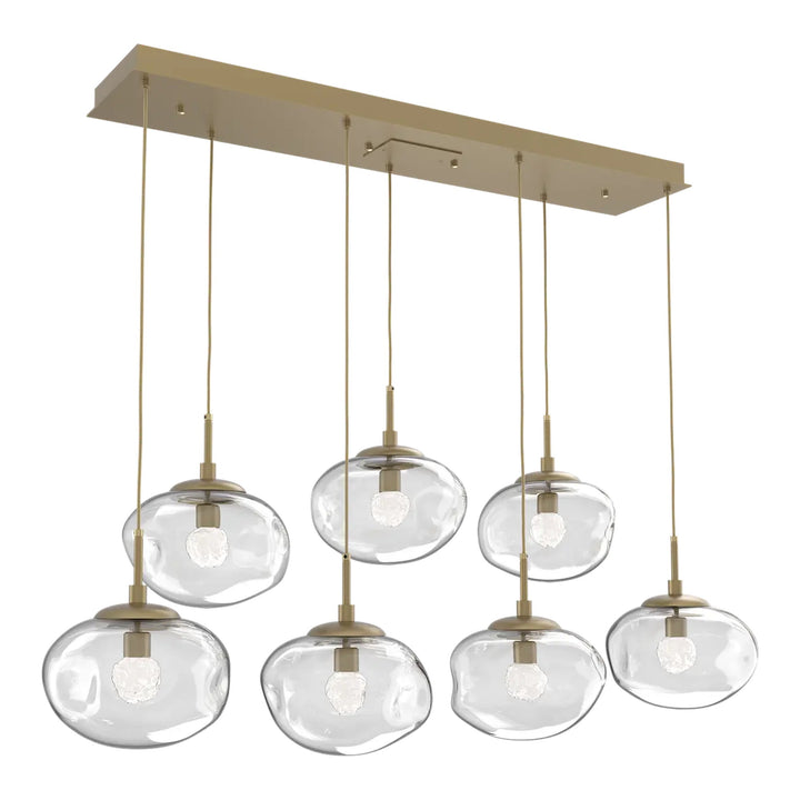 Nova Linear Pendant Chandelier by Hammerton Studio in Gilded Brass