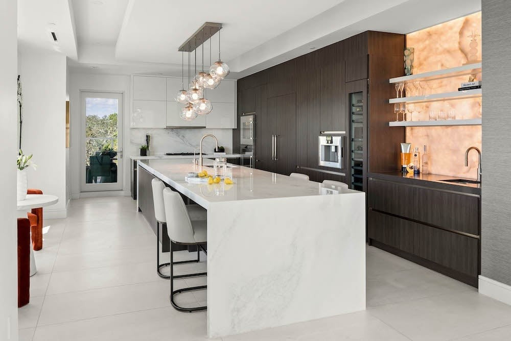 Nova Linear Pendant Chandelier by Hammerton Studio in a styled interior