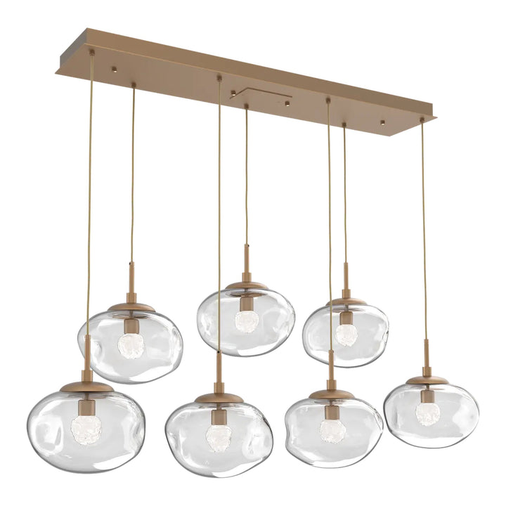 Nova Linear Pendant Chandelier by Hammerton Studio in Novel Brass
