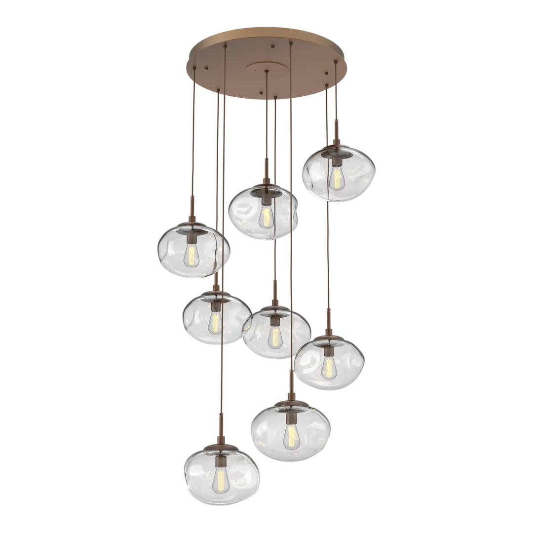Nova Round Pendant Chandelier by Hammerton Studio in Burnished Bronze