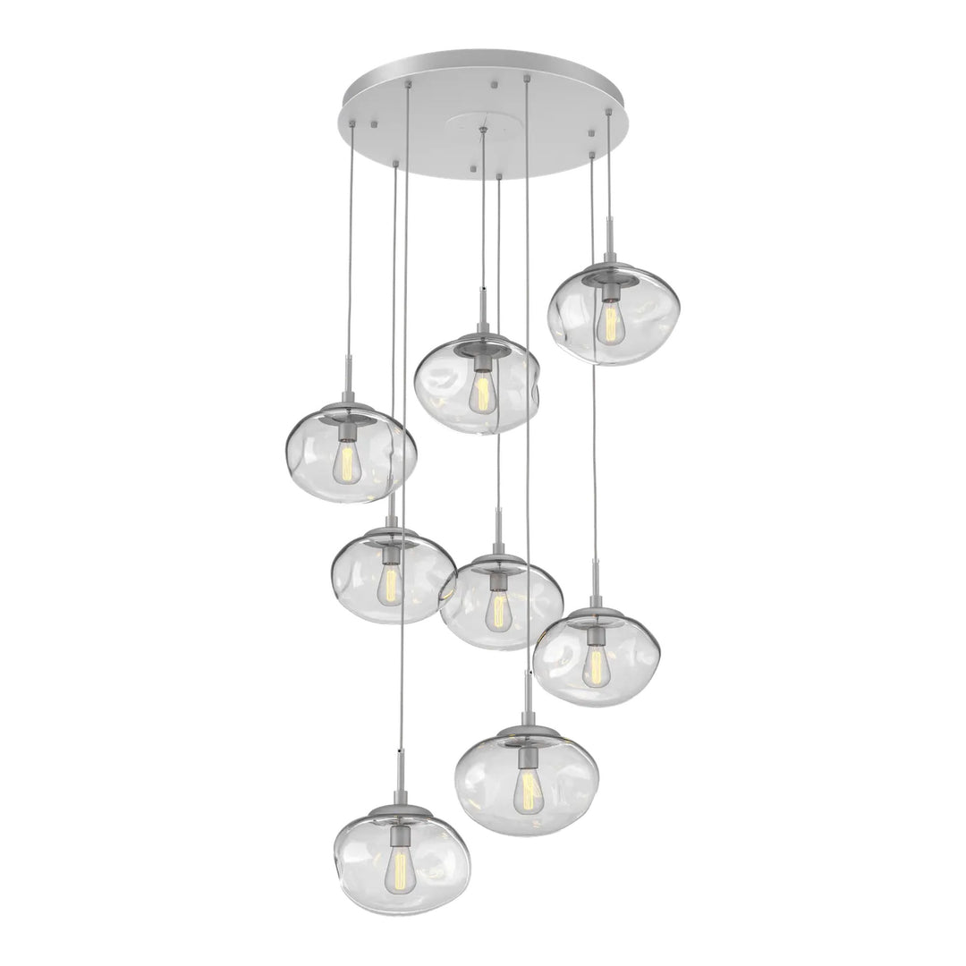 Nova Round Pendant Chandelier by Hammerton Studio in Classic Silver