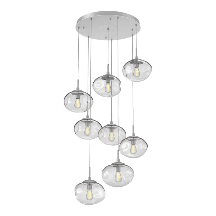 Nova Round Pendant Chandelier by Hammerton Studio in Classic Silver
