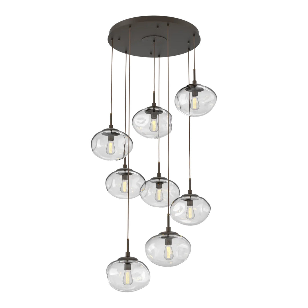 Nova Round Pendant Chandelier by Hammerton Studio in Flat Bronze