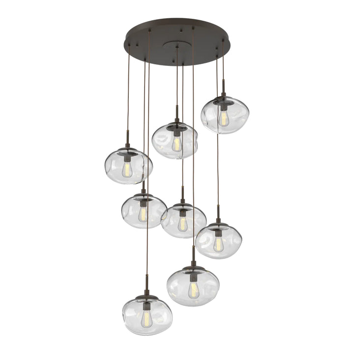 Nova Round Pendant Chandelier by Hammerton Studio in Flat Bronze