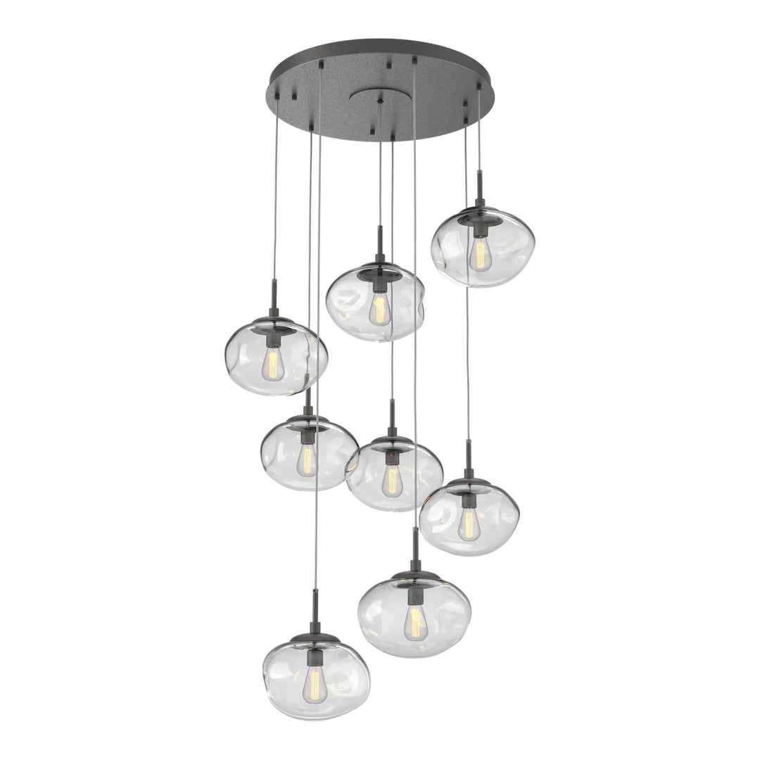 Nova Round Pendant Chandelier by Hammerton Studio in Graphite