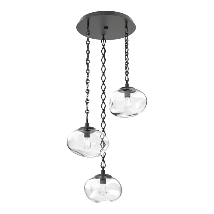 Nova Round Pendant Chandelier by Hammerton Studio in Matte Black on chain