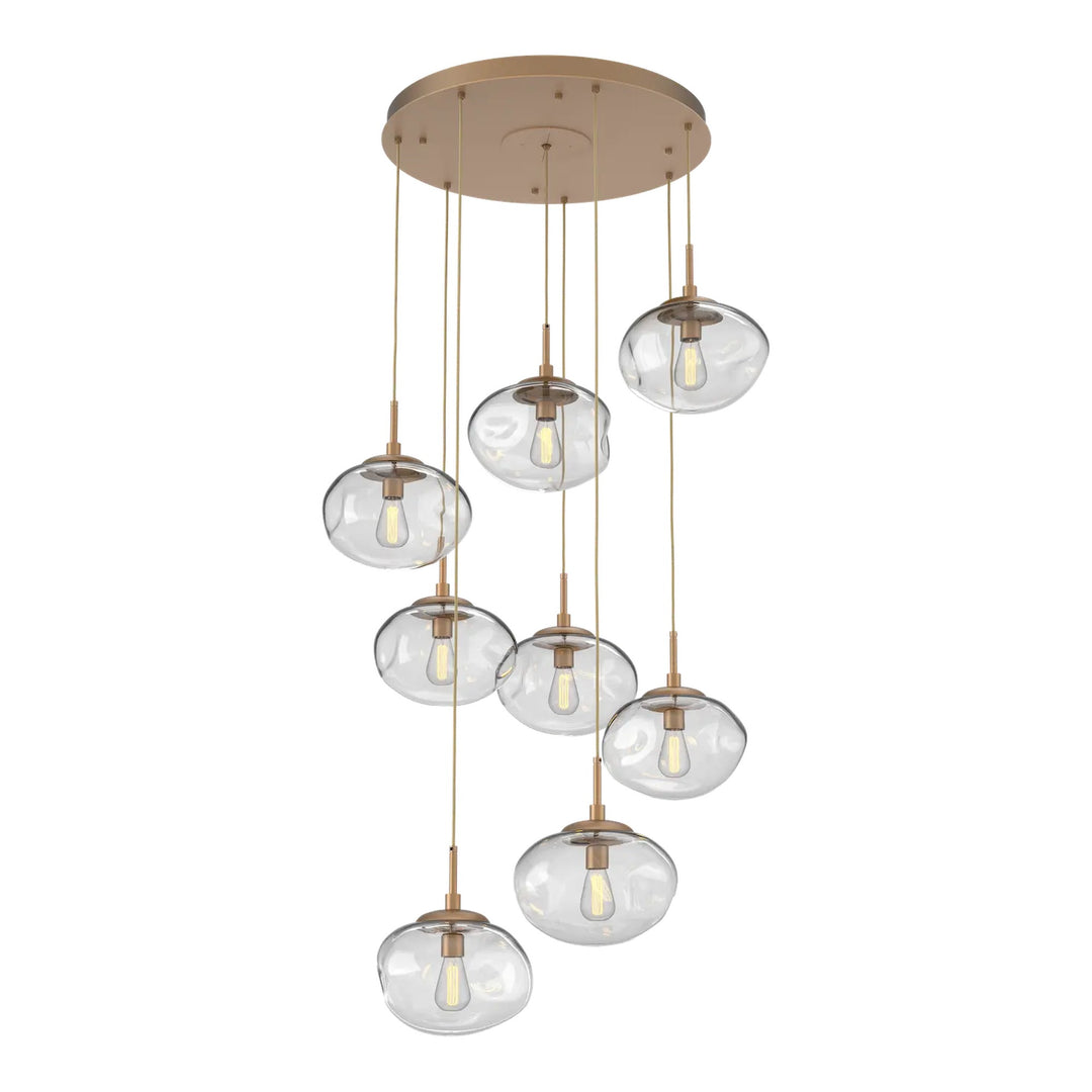 Nova Round Pendant Chandelier by Hammerton Studio in Novel Brass