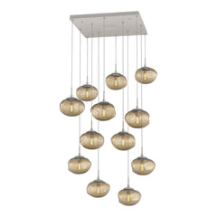 Nova Square Pendant Chandelier by Hammerton Studio in Beige Silver