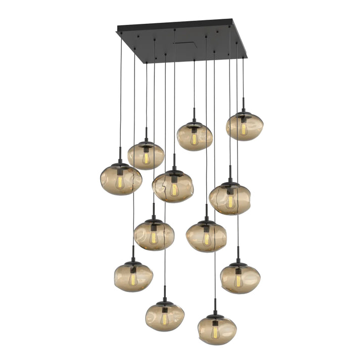 Nova Square Pendant Chandelier by Hammerton Studio in Matte Black