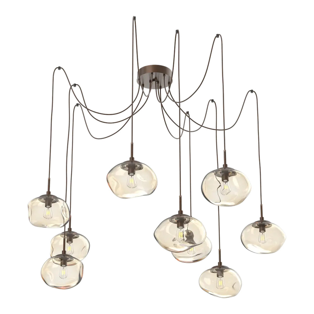 Nova Swag Chandelier by Hammerton Studio in Burnished Bronze