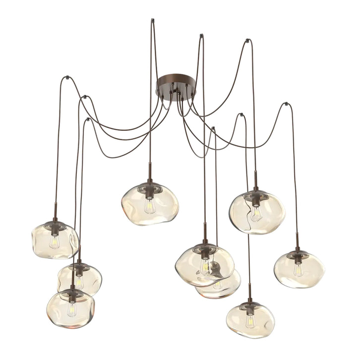 Nova Swag Chandelier by Hammerton Studio in Burnished Bronze