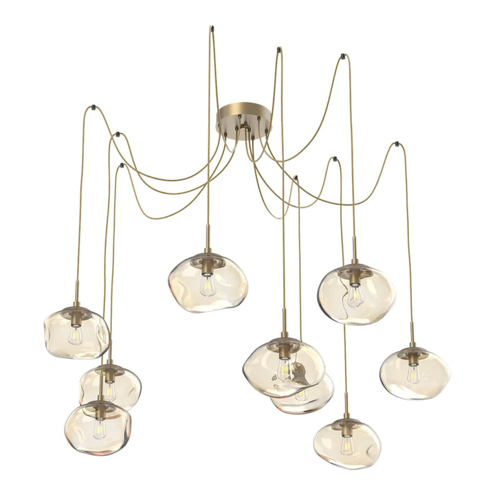 Nova Swag Chandelier by Hammerton Studio in Gilded Brass