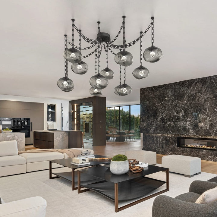 Nova Swag Chandelier by Hammerton Studio in a styled interior