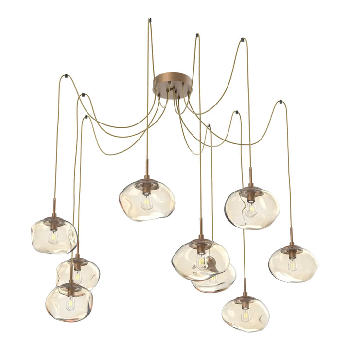 Nova Swag Chandelier by Hammerton Studio in Novel Brass