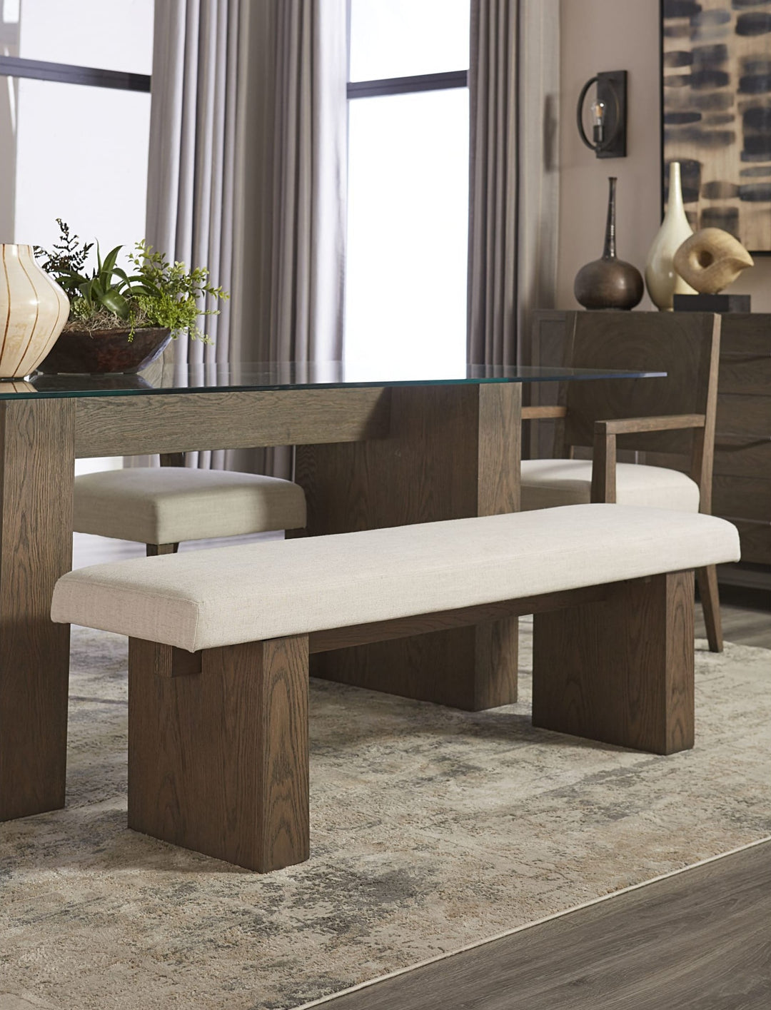 Oakland Dining Bench in Brunette — lifestyle photo