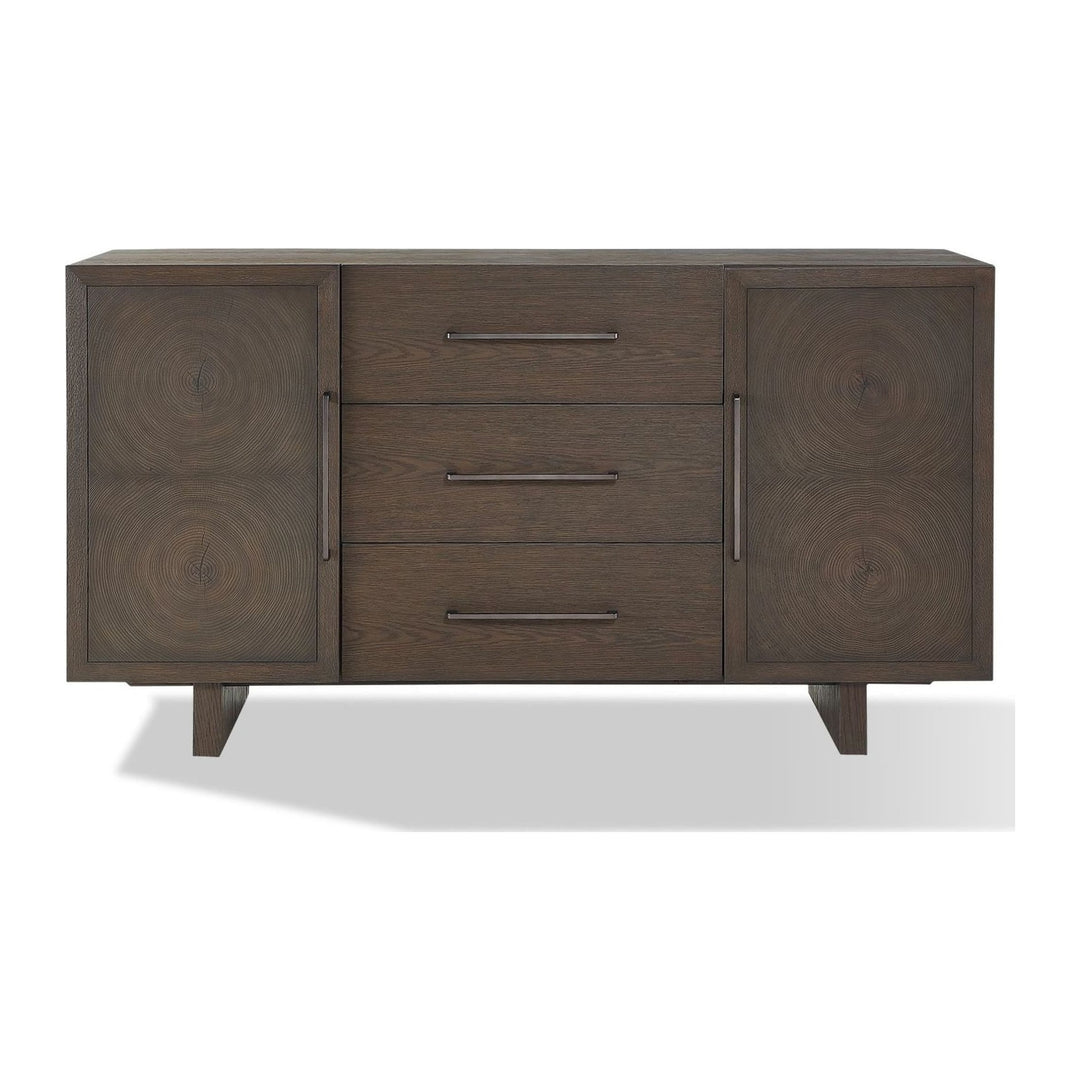 Oakland Three Drawer Sideboard by Modus in Brunette — product view on a white background