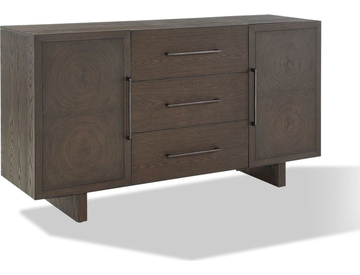 Oakland Three Drawer Sideboard in Brunette — product view on a white background