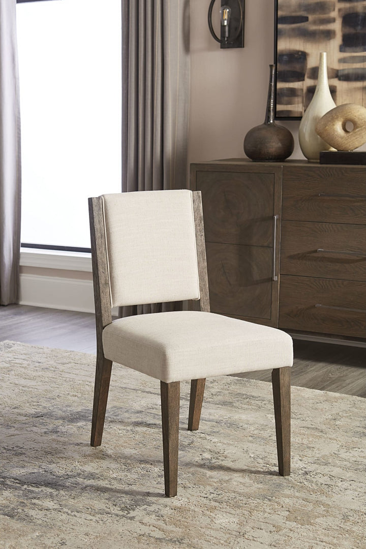 Oakland Upholstered Side Chair in Brunette — lifestyle photo